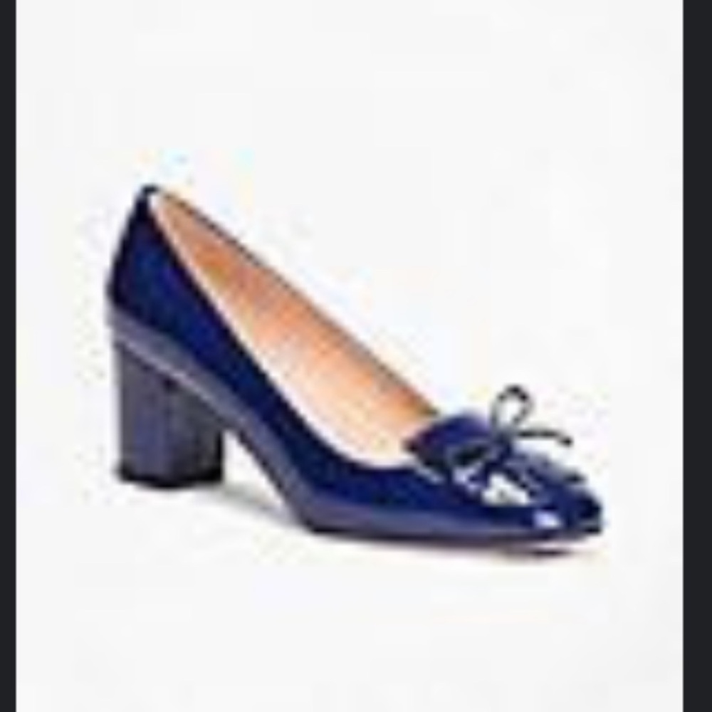 Brooks Brothers Navy Blue Block Heel Pumps